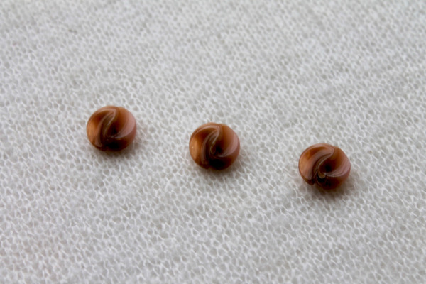 Coral/Taupe Marbled Resin Button - 1.5cm
