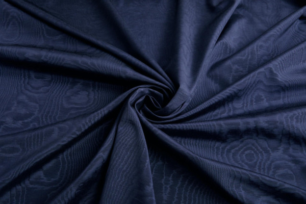 Limited Stock Moire Grosgrain - Deep Navy fabric