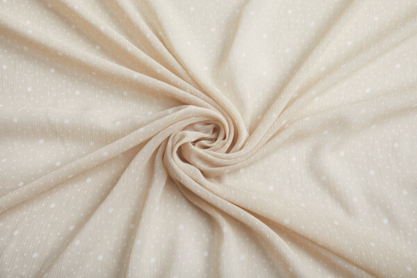 Dotty Crinkle Chiffon - Clay and Ivory fabric