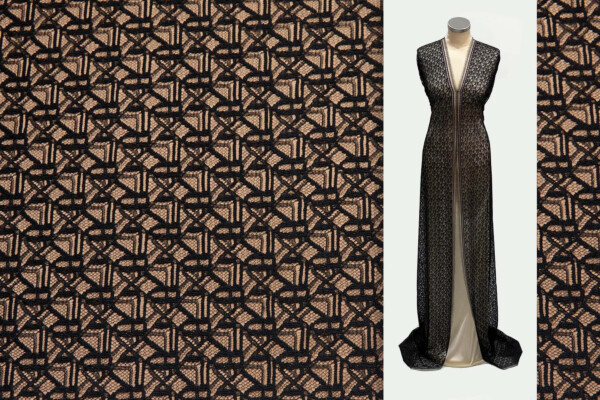 Small Geometric Pattern Lace in Black