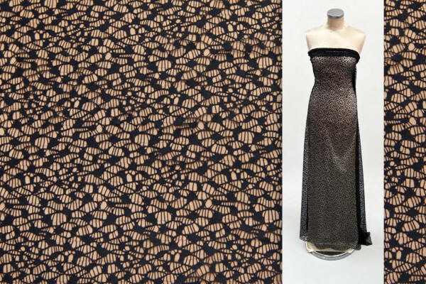 Small Organic Pattern Lace Like Fabric in Black