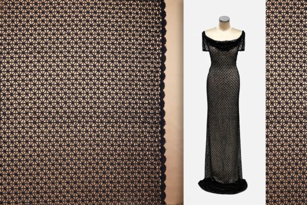 Geometric Trellis Guipure Lace in Black