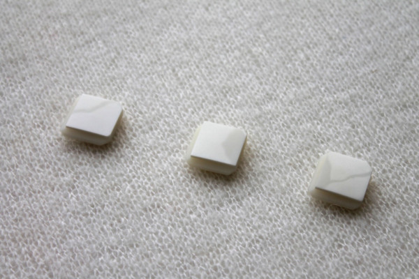 Ivory Square Resin Button - 2cm