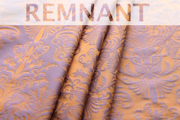Rococo Brocade - Orange/ Lilac - 0.65m Piece fabric