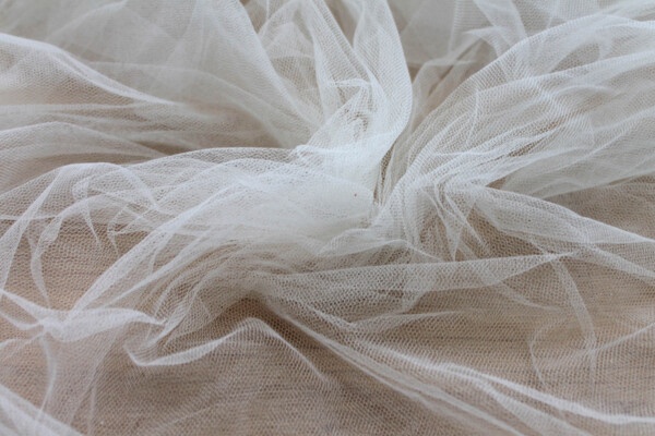 Crisp Silk Tulle - Ivory fabric
