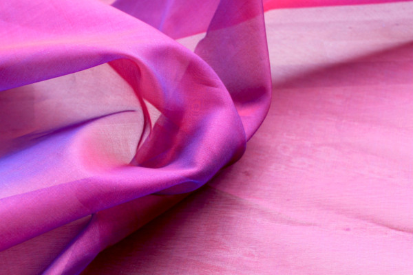 Silk Organza - Red Shot Blue fabric