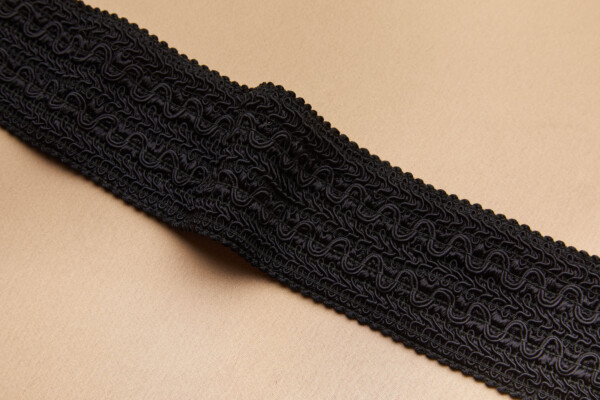 Elastic Passamanerie Gimp Cord Braid - Black