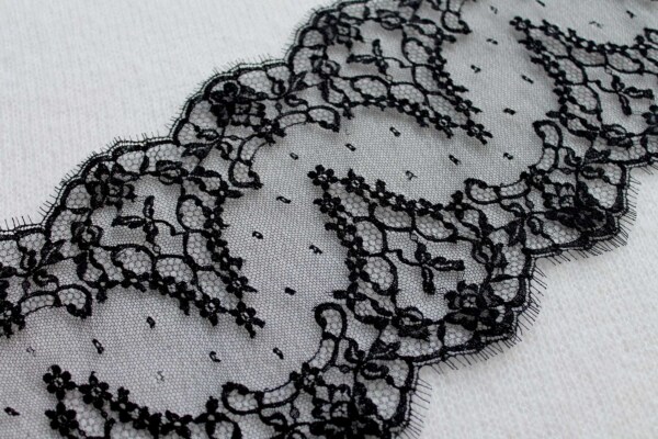 Arch Scallop Lace Trim - Black