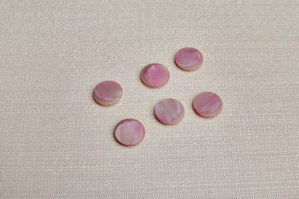 Set of 7 Vintage Round Tea Rose "Faux Mother-of-pearl" Button - 2.2cm