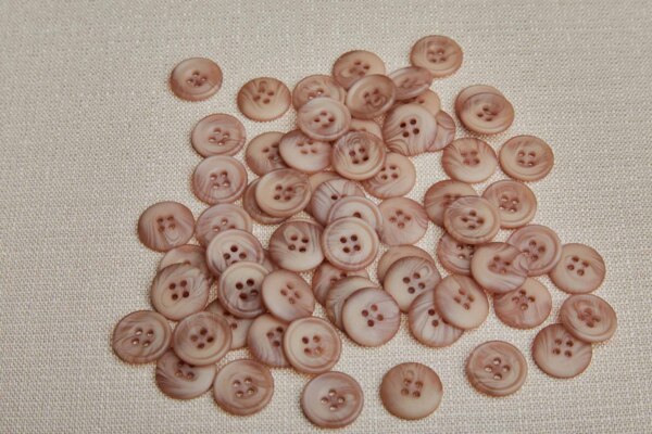 Round Pale Brown "Faux Horn" Button - 1.8-1.9cm