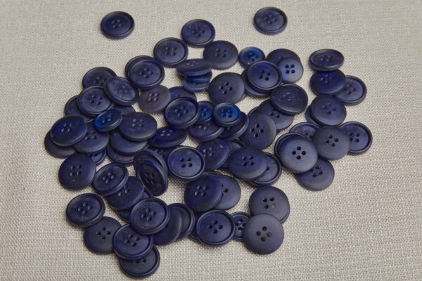 Vintage Round Dark Indigo Button - 2cm