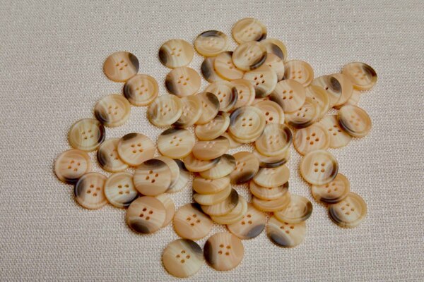 Round Tan and Brown "Faux Tortoise Shell" Button - 1.8cm