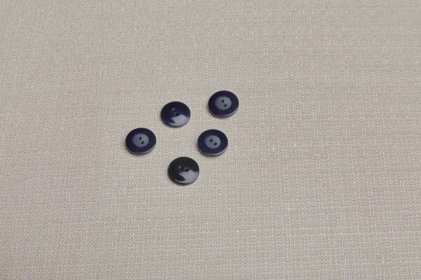 Set of 5 Vintage Indigo Resin Buttons - 1.7cm