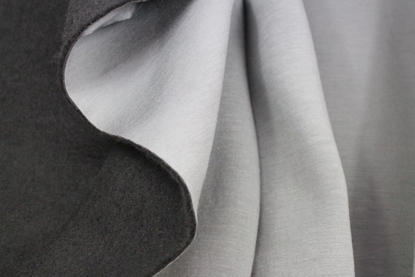 Woolen Bonded Jersey - Slate Grey/Black fabric