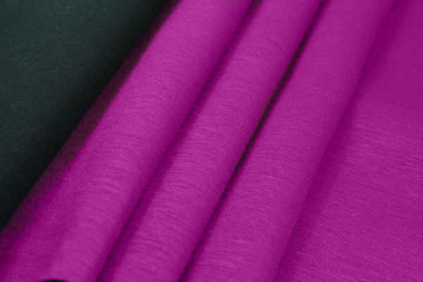 Bonded Jersey - Deep Magenta/Black fabric