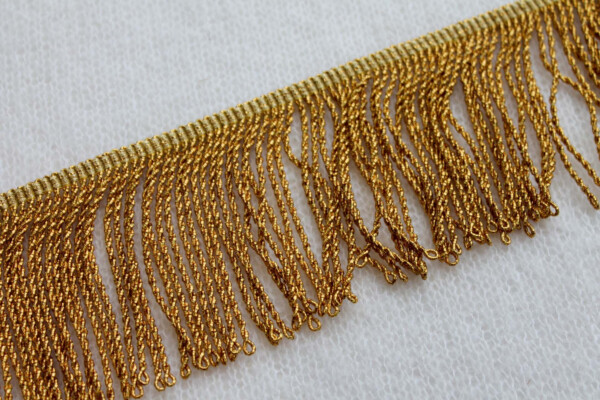Warm Gold Mylar Fringe - 8cm trim