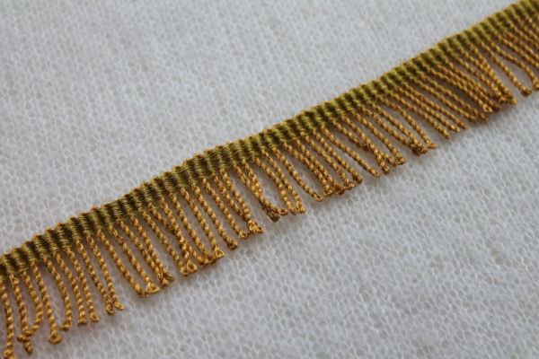 Orange Gold Mylar Fringe - 3.5cm trim