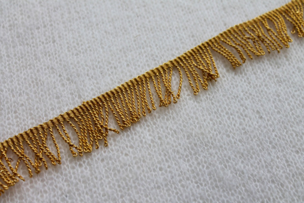 Yellow Gold Mylar Fringe - 2.5cm trim