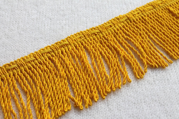 Yellow Viscose Fringe - 9cm trim