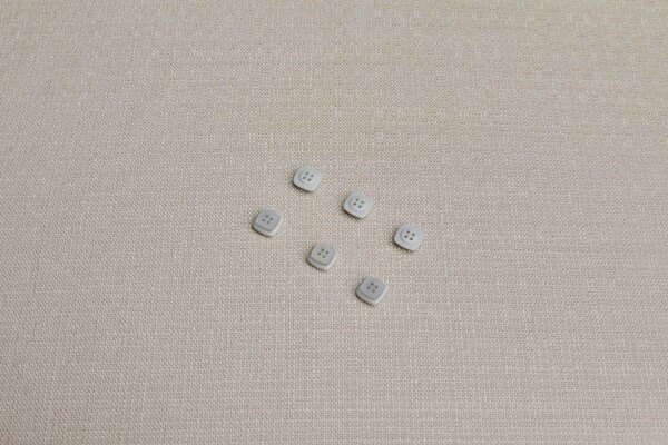 Set of 6 Iridescent Grey Square Button - 1cm
