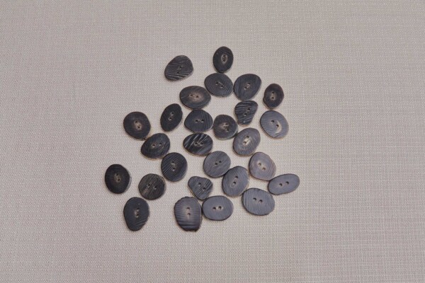 Blackish Brown Flat Cut Horn Button - Small