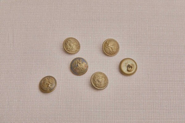 Set of 6 Vintage Used Brass Uniform Buttons