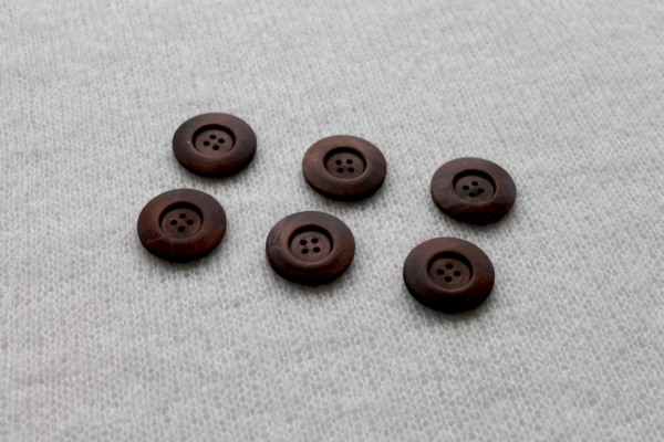 Vintage Wooden Button in Brown - 3.2cm