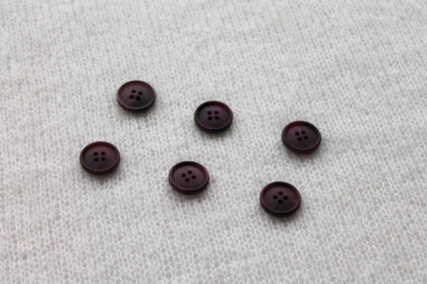 Deep Aubergine Nylon Button - 2cm