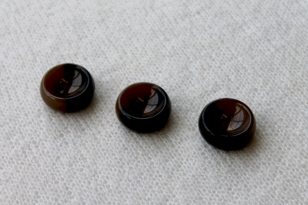 Vintage 60s Duffel Button - Olive/Black - 3.5cm