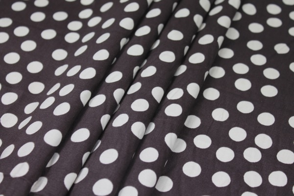 Polka Dots Stretch Cotton - Brown and Cream fabric