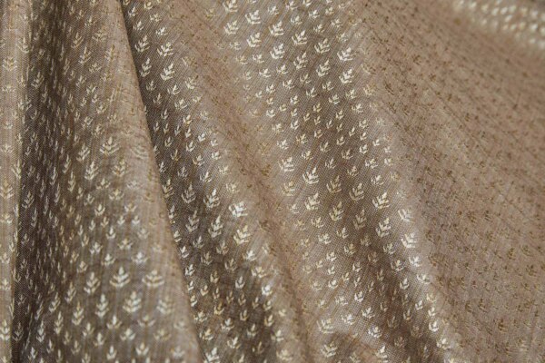 Cream and Light Natural Brown Soft Indian Brocade fabric