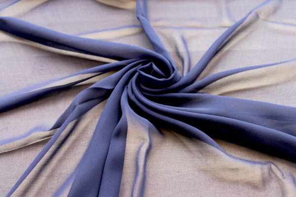 Dark Navy Silk Georgette - 110cm wide fabric