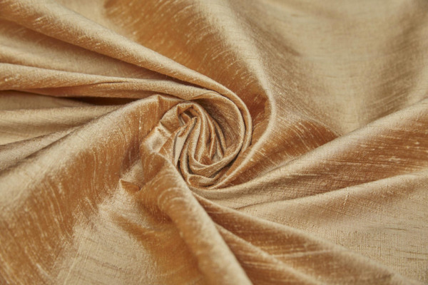 Textured Silk Dupion - Apricot fabric