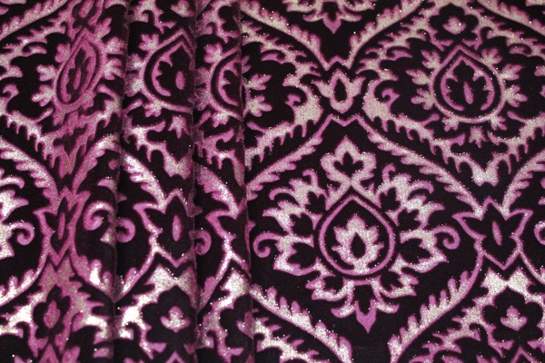 Embossed Viscose Velvet - Burgundy Gold Foil fabric