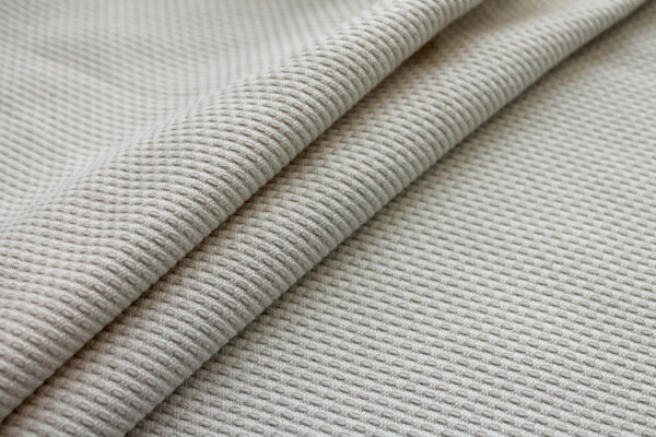Chunky Flat Basket Weave Cotton in Ivory fabric