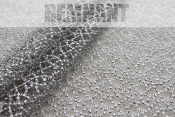 Guipure Lace - Dot Pattern - Silver - 0.8m Piece fabric
