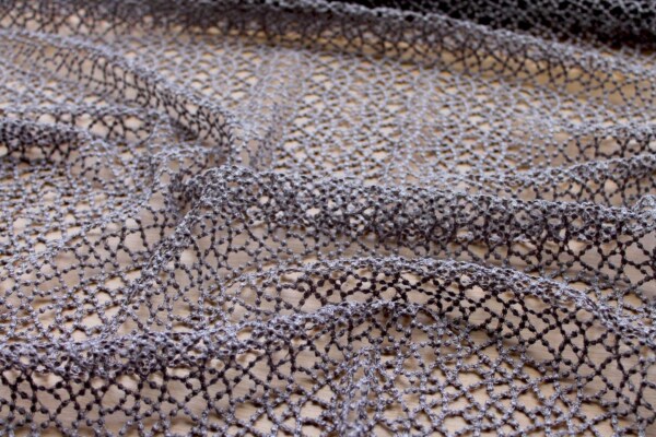 Guipure Lace - Dot Pattern - Grey fabric