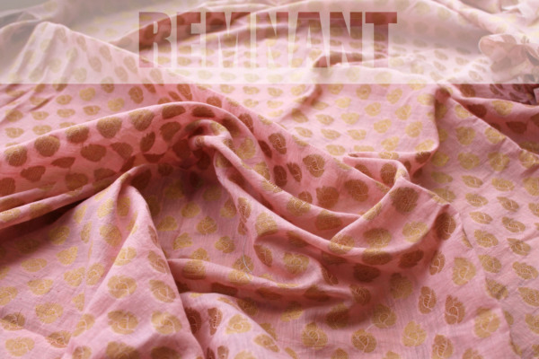 Indian Cotton Brocade - Pink / Gold - 1.9m Piece fabric
