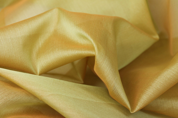 Silk Organza - Chartreuse shot Pale Orange fabric