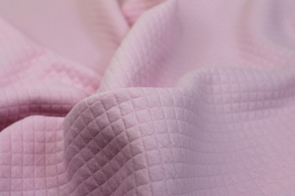 "Quilted" Look Double Jersey - Pink fabric