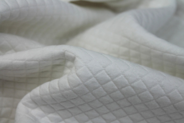 "Quilted" Look Double Jersey - Ivory fabric