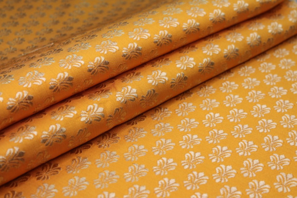 Fleur-de-lys Style Brocade - Saffron Yellow fabric