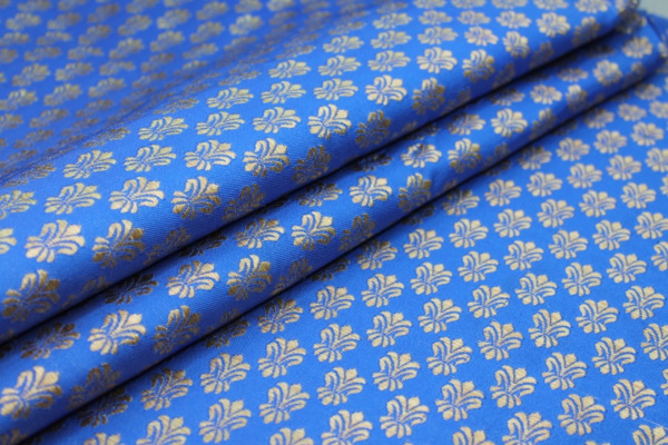 Fleur-de-lys Style Brocade - Royal Blue fabric
