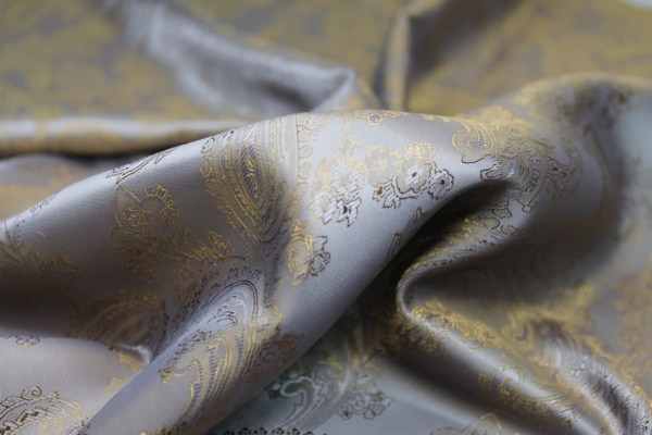 Paisley Patterned Anti-Static Lining - Gold fabric