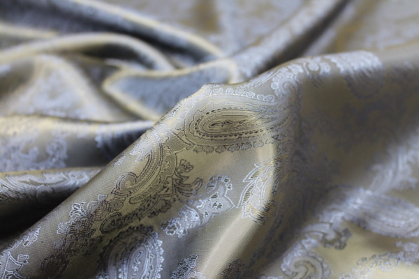 Paisley Patterned Anti-Static Lining - Navy fabric