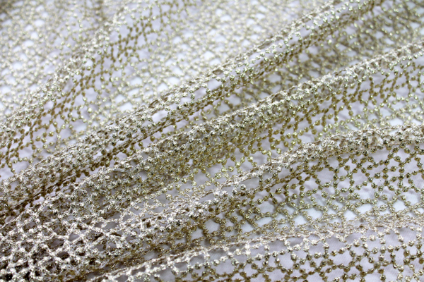 Guipure Lace - Dot Pattern - Gold fabric