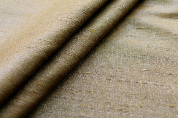 Golden Brown Textured Raw Silk fabric
