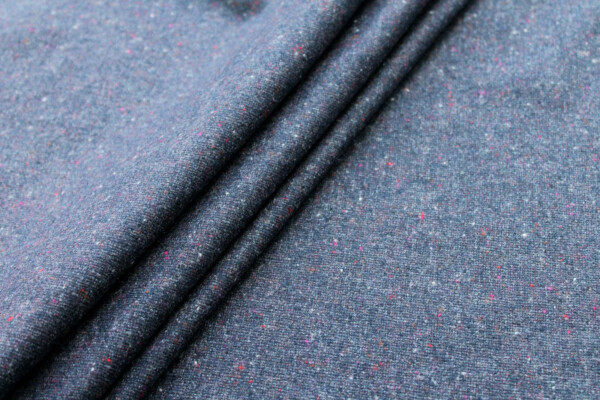 Silk and Wool Mix Tweed - Navy fabric