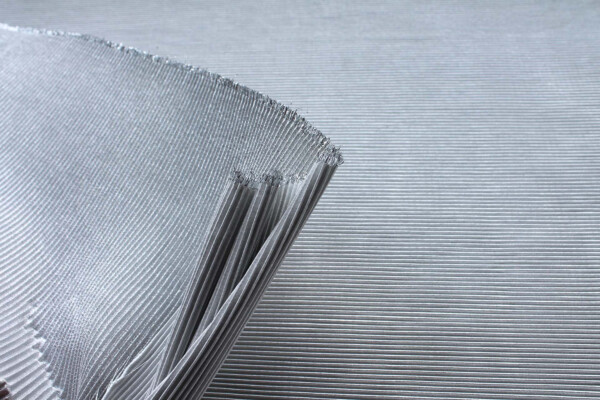 Pleated Lurex Lamé - Silver fabric