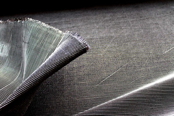 Pleated Lurex Lamé - Black fabric